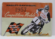 Vintage Harley Davidson 1957 Competition Models #1 Motorcycle Metal Tin Sign picture