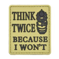 Think Twice Because I Won't PVC Patch Removable Emblem Patches for Morale Brown picture