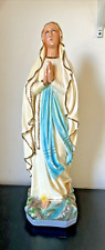 Vintage Virgin Mother Mary Our Lady of Glory Ceramic Tall Statue 21