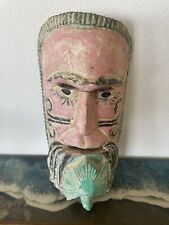 1960’s Hand Carved Wood Face mask, South America, 15” Tall picture