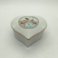 Vintage Lefton Heart Shaped Pelican Trinket Box Florida Souvenir picture