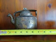 Copper Kettle ANTIQUE Teapot Dovetailed 19th C Scandinavian Handmade Primitive picture