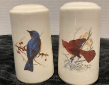 Vintage Charles Frace Porcelain Two Sided Birds scenes Salt And Pepper Shaker picture