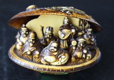 Vintage Celluloid Clam Shell Diorama from Japan~ Buddah picture