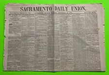 SACRAMENTO DAILY UNION : SEPTEMBER 13 1869 VINTAGE NEWSPAPER POST CIVIL WAR ERA picture