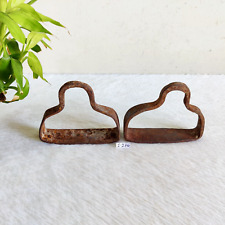 Vintage Iron Horse Foot Rest Pair Paddle Stirrup Decorative Collectible I270 picture