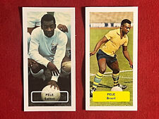 PELE FOOTBALL-SOCCER CARDS BRAZIL & SANTOS CARDS-RARE UK ISSUE-2 LOT-NRMINT-MINT picture