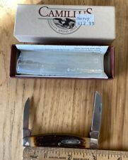 Vintage 1980s Camillus Half Congress 2 Blade Folding Knife Jigged Unused Boxed picture