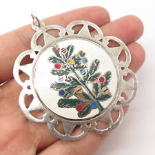925 Sterling Silver Vintage Lunt 1979 Colorful Enamel Christmas Tree Ornament picture