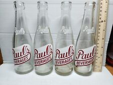 Vintage Paul's Beverages Soda ACL No Paint Loss New Castle Pa Empty 4 available  picture