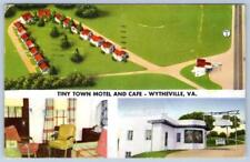 1956 WYTHEVILLE VIRGINIA VA TINY TOWN MOTOR COURT MOTEL CAFE COTTAGES POSTCARD picture