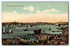 c1910's View Of Steamer Boats Portland Maine ME, About 1850 Antique Postcard picture