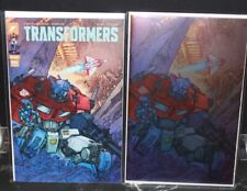 TRANSFORMERS #1 RYAN BARRY TRADE & VIRGIN FOIL SET Limited Edition 1000 Each picture