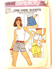 Simplicity 6946 One Yard Shorts Waist 24.5-25.5 Pockets 1970s picture