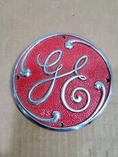 Vintage General Electric 5.5 Script Logo GE Industrial Brass Style Aluminum Plaq picture