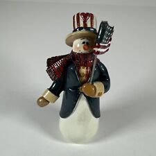 Vintage 2000 Patriotic Uncle Sam Snowman Figurine Donna Little - Enesco 6” picture