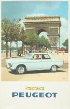 PEUGEOT 404 CAR 1960 vintage French advertising poster 25x39 CHAMPS ELYSEES picture