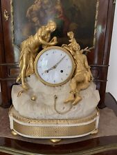 ANTIQUE FRENCH 19 TH CENTURY GILDED BRONZE & MARBEL  EMPIRE CLOCK picture