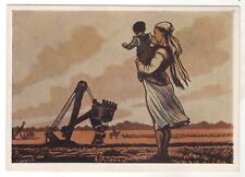 1959 Mother & Child Motherhood Excavator Kyrgyzstan Ethnic OLD Russian postcard picture