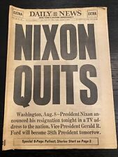 Original August 9, 1974 The New York Daily News “Nixon Quits” President Nixon picture