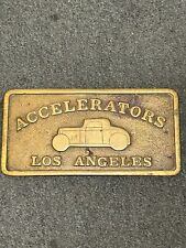Vintage 1940’s Los Angeles Car Plaque Bronze Very Rare Accelerators Heavy Bronze picture