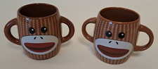 Galerie Sock Monkey Mugs Cups set of 2 picture