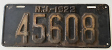 Vintage 1922 New Jersey License Plate 45608 picture