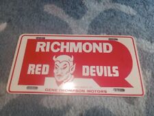 VINTAGE 1960 Red Devils Richmond INDIANA HIGH SCHOOL LICENSE PLATE Gene Thompson picture
