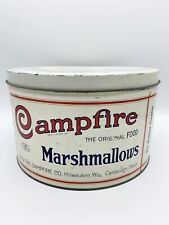 Antique 1920s Campfire Marshmallow 5 LBS Litho Tin Advertising The Original Food picture