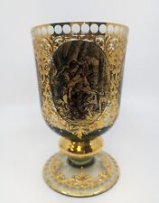 Stanislav Hrdy Czech Bohemian Hand Painted Gold Filigree Glass Vase/Goblet picture
