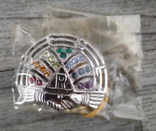 ORA Creations BFCL Masonic Rainbow Girls Brooch Pin Silver Tone picture