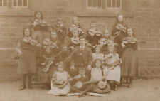 Long Compton Warwickshire England Social History School Band Vintage Postcard picture