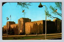 Hershey PA-Pennsylvania, Windowless Office Building, Lightposts Vintage Postcard picture