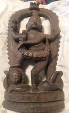 Antique Wooden Carving Exquisite Hindu God Shiva  Dancing Natra Statue/Figurine picture