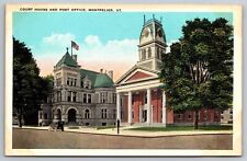 Court House and Post Office. Montpelier Vermont Postcard picture