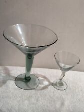 Rare Giant Hand Blown Martini Glass 10 In X 9 In Tapered Stem Weighs 1.7 Lb. NEW picture