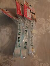 Vintage Qty 3 Christmas Wreath Hangers Metal White Holly Leaf Green Retro picture