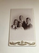 Antique 1893 Cabinet Photo Columbus Ohio Four Young Boys Brothers Family Picture picture