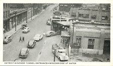 RARE Postcard DETROIT-WINDSOR TUNNEL ENTRANCE Woodbridge / Bates Vtg. Cars-Truck picture