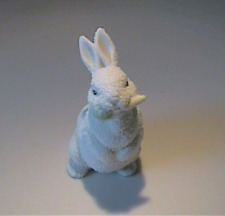 CERAMIC TEXTURED WHITE BUNNY RABBIT WITH CARROT picture