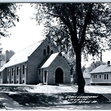 c1950s Le Mars, IA RPPC Grace Lutheran Church Small Residential Building PC A109 picture