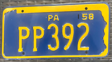 1958 Pennsylvania PA license plate, excellent original condition picture