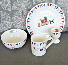 4 PIECE CROWN TRENT TABLEWARE SET  CELEBRATING THE ROYAL BABY  2013  MILLY GREEN picture