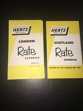 2 Hertz Rent A Car in Scotland & London  Rate Schedule. 1959,60 Small Brochures picture