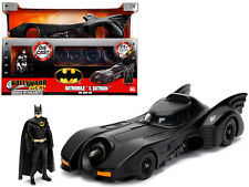 Model Kit Batmobile Matt Black with Batman Diecast Figurine 