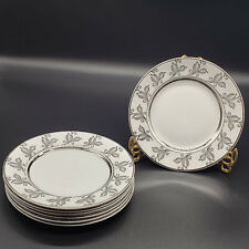Alfred Meakin England Glo-White 8 Pc bread plate set White Gold silver picture