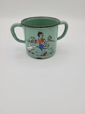 Vintage German Made Blue Enamel painted raised Graphic Children's Cup picture