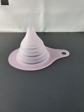 Tupperware Flat-Out Funnel Round Collapsible Kitchen Tool Candy Floss Pink  picture