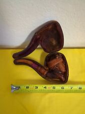 Antique Carved Meerschaum Tobacco Pipe Great Detail Russian Cossack  Amber Stem picture