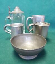 Mixed Five Piece Lot of Antique 19th Century Pewter #15 picture